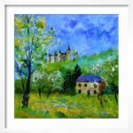 ART.COM Wall Art Print Castle of Veves on White Frame by Pol Ledent, 20" x 20" - Image 3