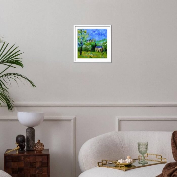 ART.COM Wall Art Print Castle of Veves on White Frame by Pol Ledent, 20" x 20" - Image 4