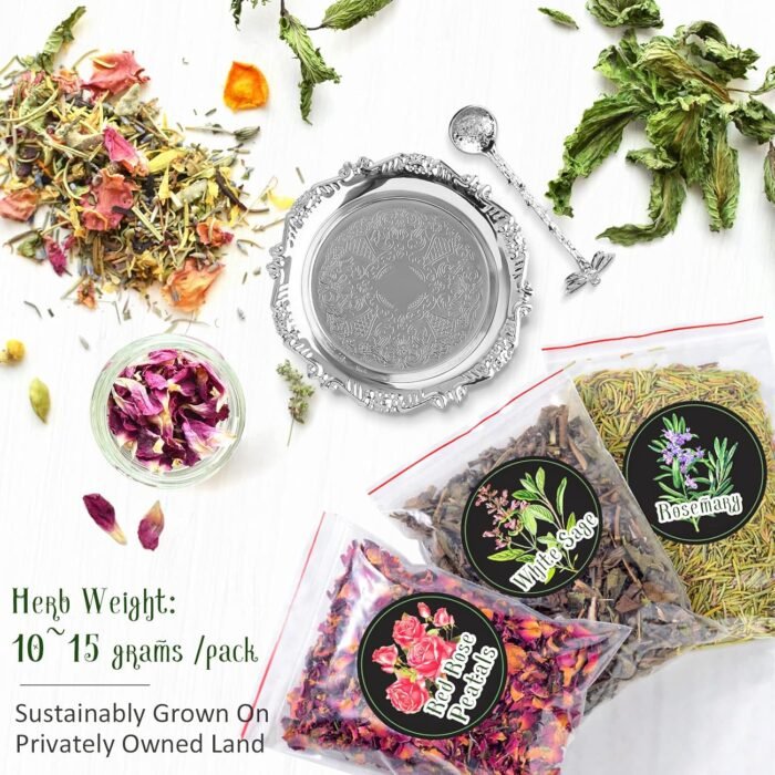 Witchcraft Supplies Kit for Spells, 56 PCS Witch Box Include Dried Herb Crystal ... - Image 4