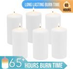 Stonebriar 6 Count Tall 3 x 6 Inch 65 Hour Long Burning Unscented White Wax Pill... - Image 4