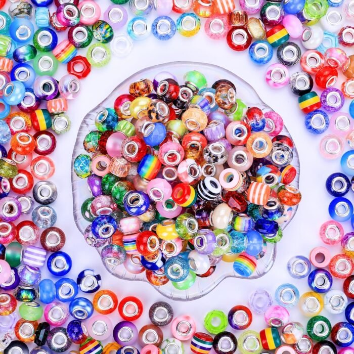 AIPRIDY 260 Pieces Large Hole Fairy Wand Garden Beads, Assorted European Craft B... - Image 4