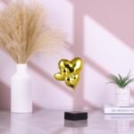 suruim Resin Balloon on Stand Gold Decor Accents,Gifts Modern Heart Decor Love S... - Image 3