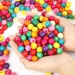 [400PCS] Colorful Wooden Beads, 16mm Large Round Paint Natural Wood Beads Loose ... - Image 5