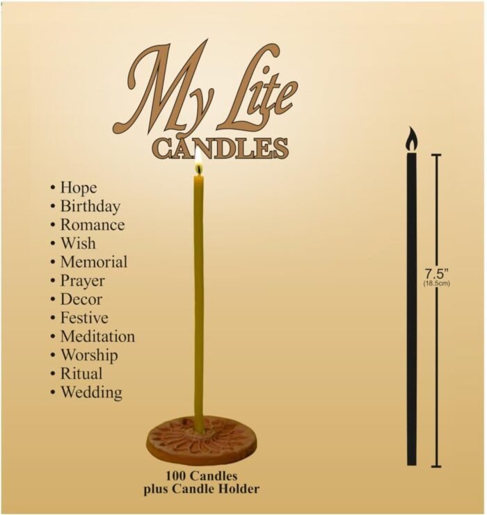 Church Candles: My Lite Candles - with Holder - 100pcs - Meditation Relaxation - Image 3
