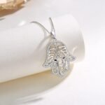 Hamsa Hand Necklace for Women 925 Sterling Silver Hamsa Necklace Amulet Spiritua... - Image 3
