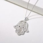 Hamsa Hand Necklace for Women 925 Sterling Silver Hamsa Necklace Amulet Spiritua... - Image 4