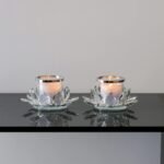 Clear Lotus Hurricane Candle Holder Flower Candle Tealight Holder Candlestick, S... - Image 6
