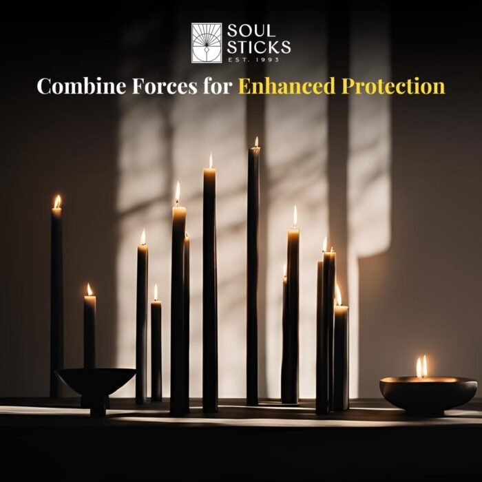 SOUL STICKS Protection Magic Spell Chime Taper Candles Black 20 Pack - Colored U... - Image 4