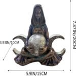 Mother Earth Goddess Statue, Gaia Sculpture for Altar, Moon Goddess Resin Figuri... - Image 3
