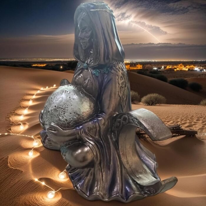 Mother Earth Goddess Statue, Gaia Sculpture for Altar, Moon Goddess Resin Figuri... - Image 4
