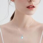 Teardrop Moonstone Necklace for Women 925 Sterling Silver Created Water-Shaped M... - Image 3