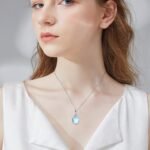 Teardrop Moonstone Necklace for Women 925 Sterling Silver Created Water-Shaped M... - Image 4