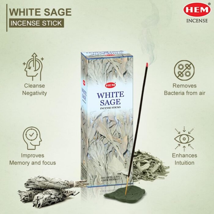 HEM White Sage Incense Sticks - 100 Count | Natural Air Purifying Aromatherapy |... - Image 3