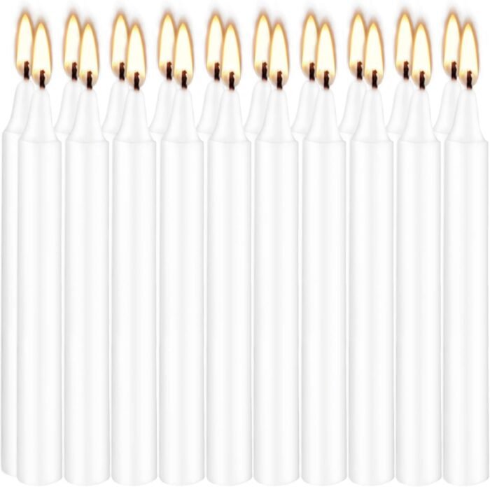 Set of 40 White Spell & Chime – Premium Mini Taper Candles for Rituals, Prayer, ... - Image 3