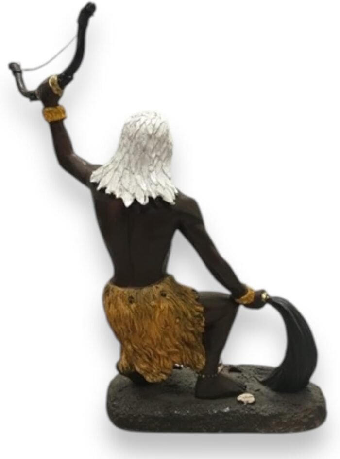 Ochosi 12" - Holding Bow Up -Orisha Religious Statue Figurine - Image 3