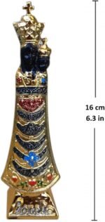 Golden Statue of Our Lady of Loreto - Hand Painted - Black Madonna and Christ - ... - Image 3