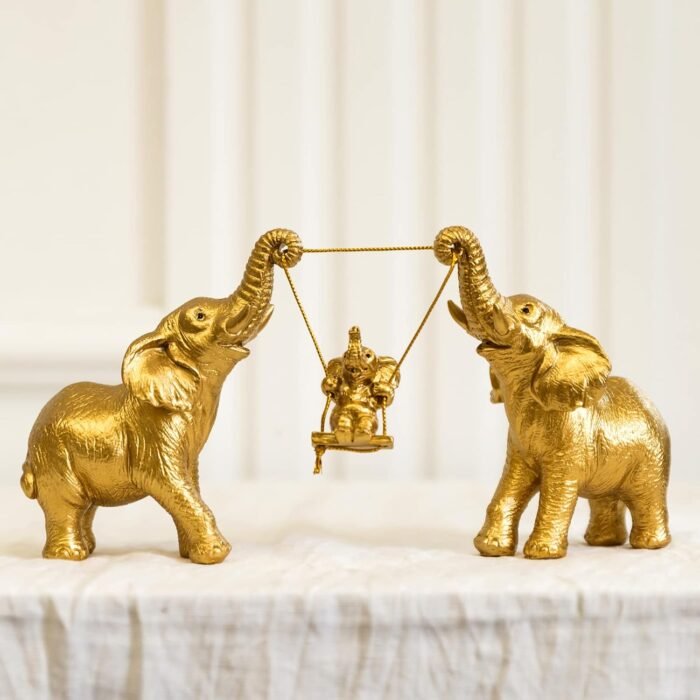 Elephant Statue For Home Decor.Gold Elephant Decor For Living Room,Office,Shelf,... - Image 3