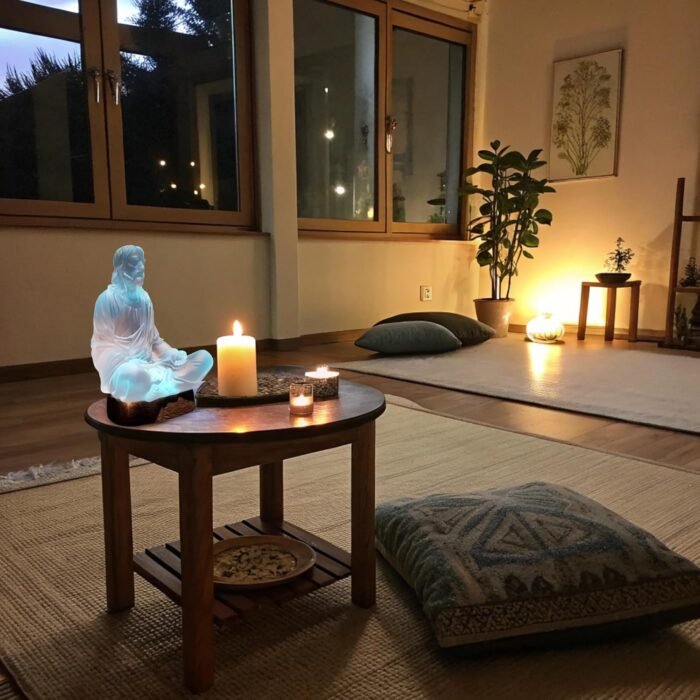 Jesus Statue for Home Decor 8" Sea Glass (Frosted Acrylic) - Meditation Decor wi... - Image 3