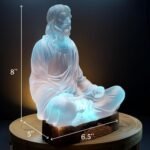 Jesus Statue for Home Decor 8" Sea Glass (Frosted Acrylic) - Meditation Decor wi... - Image 4