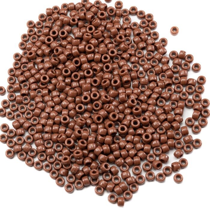 Gxueshan 1000 Pcs Acrylic Brownish Red Pony Beads Friendship Beads 6x9mm Bulk fo... - Image 3