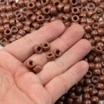 Gxueshan 1000 Pcs Acrylic Brownish Red Pony Beads Friendship Beads 6x9mm Bulk fo... - Image 4