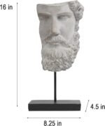 Greek Statue Sculptures Home Decor - Resin Bust Statue Zeus Statue on Metal Pole... - Image 6
