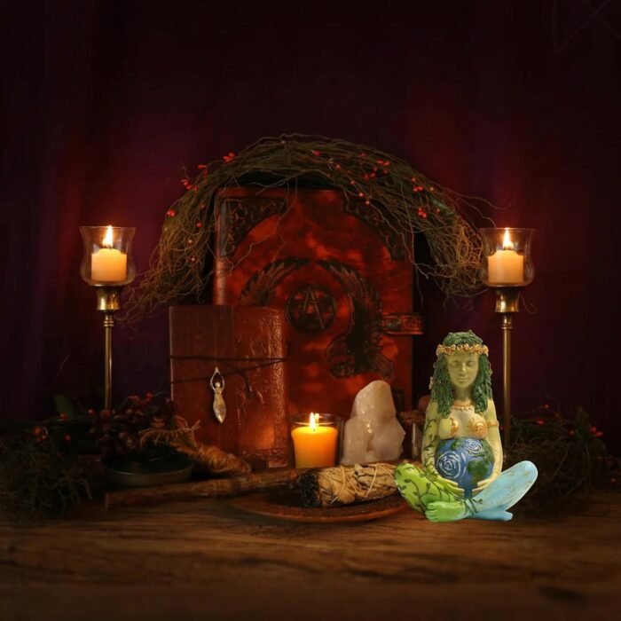 Mother Earth Statue, 7" Fertility Gaia Goddess Statue, Nature Pregnant Wiccan Al... - Image 7