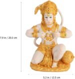 DOITOOL Gold Hanuman Statue Lord Sculpture India Figurine Collection Idol Murti ... - Image 4