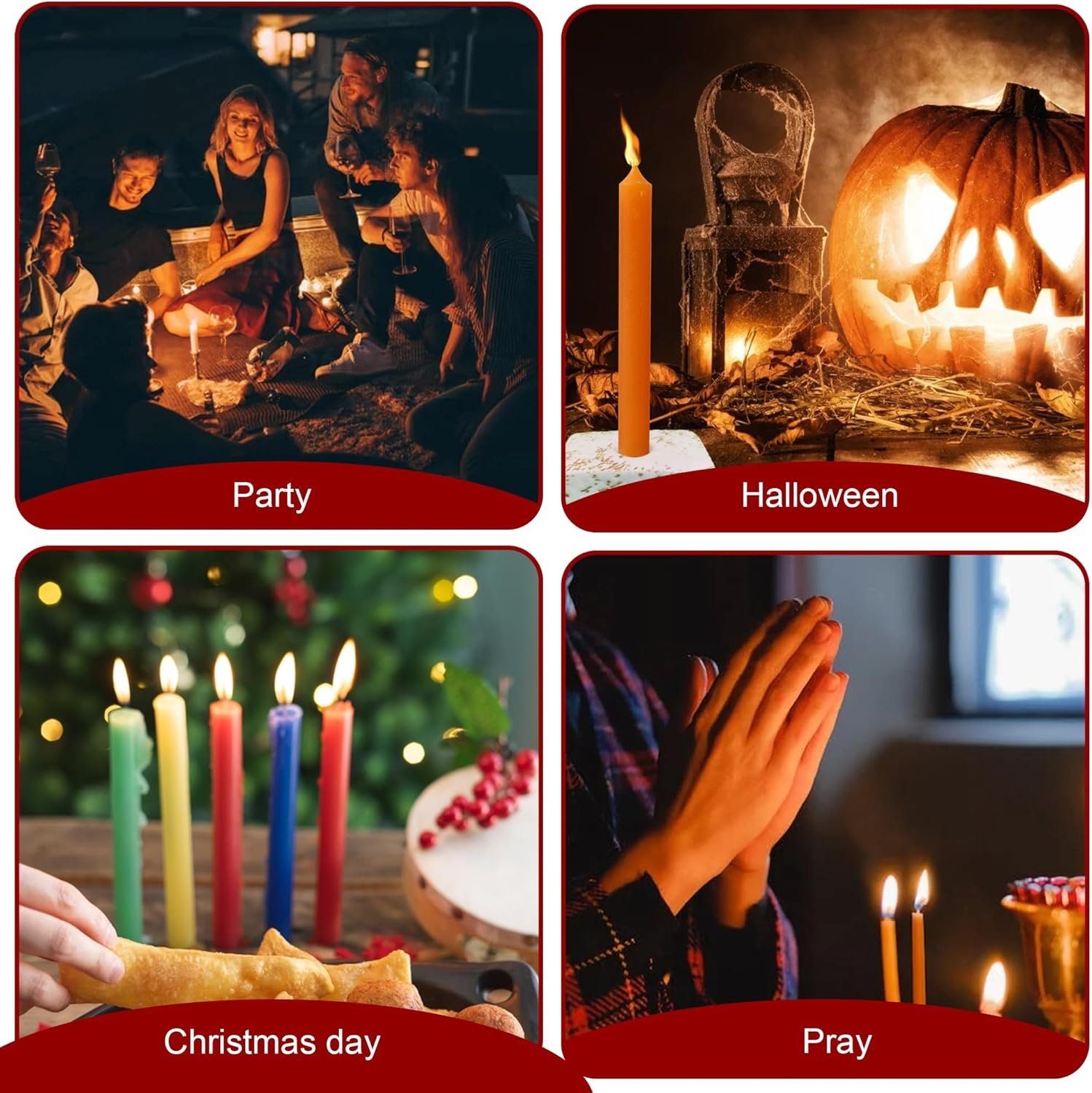 Chime - Spell Candles Unscented Assorted Colored Candles Mini Taper 4 Inch Tall ... - Image 4