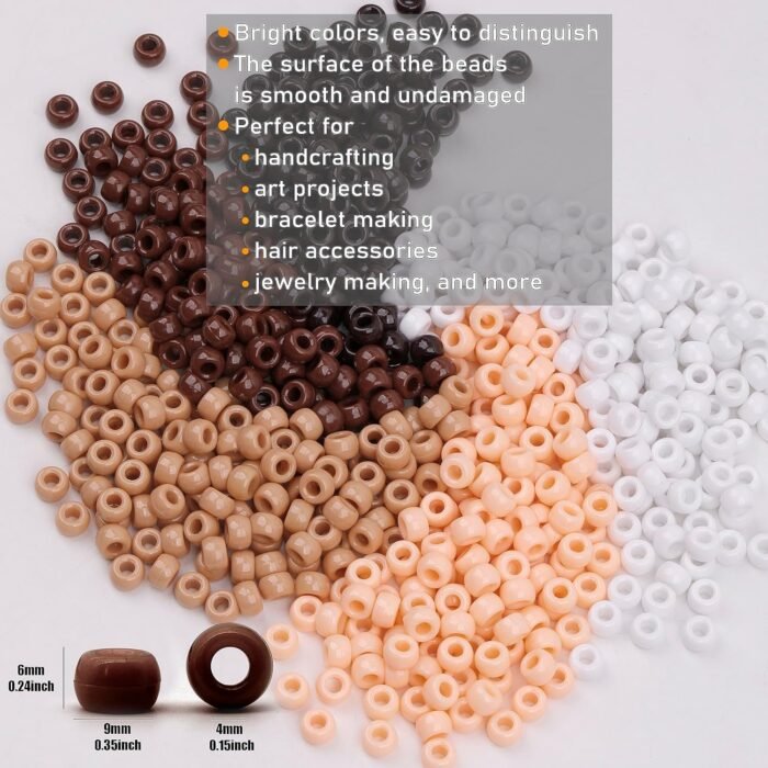 Brown Pony Beads for Jewelry Making - Fall & Thanksgiving Beads for DIY Bracelet... - Image 3