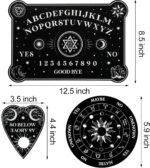 Pendulum Board Dowsing Kit with 3 Pcs Wooden Spirit Board Talking Board,1 Metaph... - Image 3