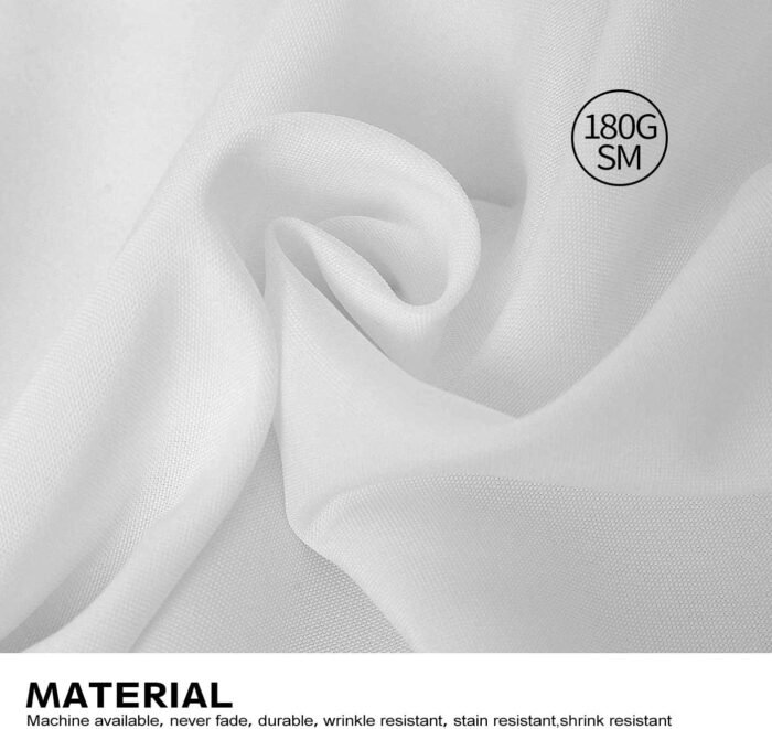 Surmente White Rectangle Tablecloth 90 x 132-inch Rectangular Polyester Table Cl... - Image 4