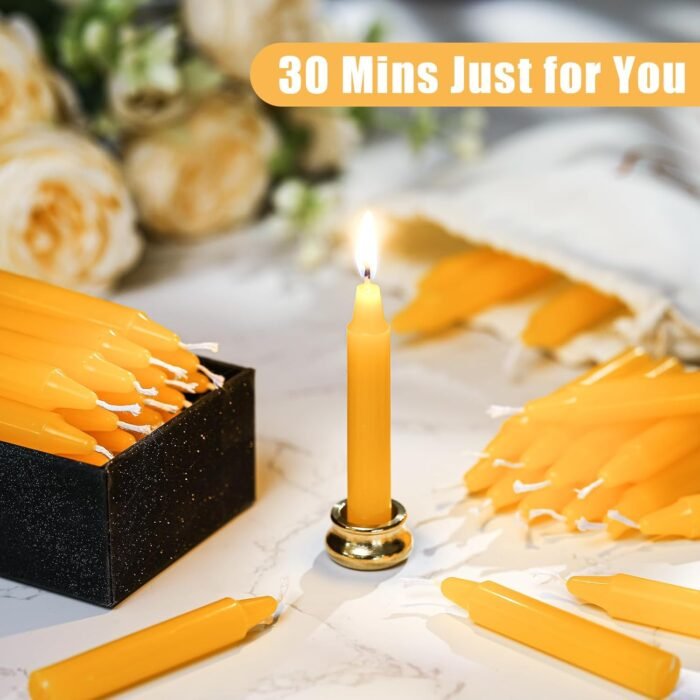 52 Pcs 30 Minute Mindful Meditation Candle Bulk Mini Taper Candles Ritual for Me... - Image 4