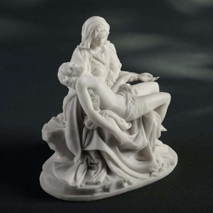 US Michelangelo Pieta Statue, White, Polystone, Classic, Decorative - Image 3