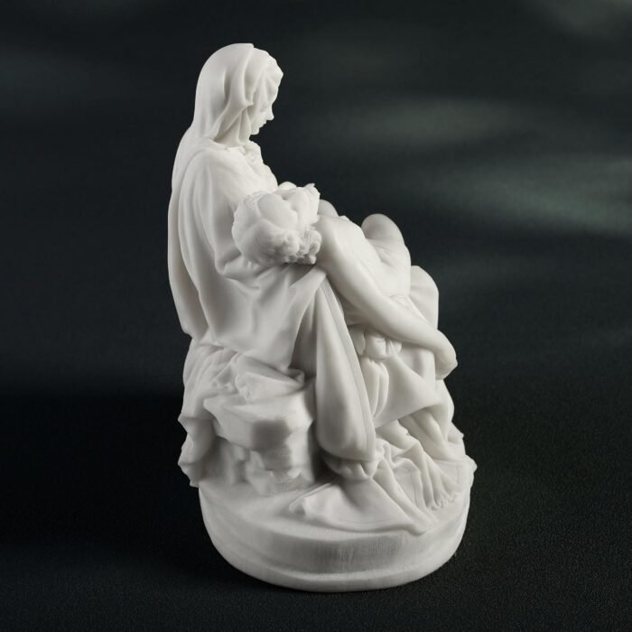 US Michelangelo Pieta Statue, White, Polystone, Classic, Decorative - Image 4