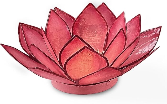 Capiz Shell Lotus Flower Decor Tealight Candle Holder for Serene Ambiance - Hand... - Image 3
