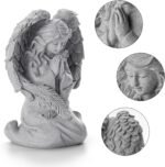 INLOMEM Praying Angel Figurine, Sculpted Hand-Painted Figurine, Angel Wings Stat... - Image 3