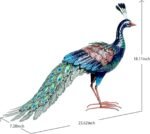 Kircust Metal Peacock Statue for Outdoor Decor - 24" L Elegant Peacock Sculpture... - Image 4