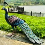 Kircust Metal Peacock Statue for Outdoor Decor - 24" L Elegant Peacock Sculpture... - Image 6
