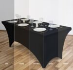 Utopia Kitchen 6FT Spandex Tablecloth [2 Pack, Black] 200 GSM Stretch, Fitted, W... - Image 5