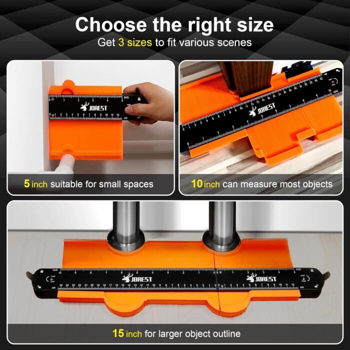 JOREST Connectable Contour Gauge (10+5 Inch), Gifts Ideas for Men Dad Handyman H... - Image 3