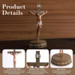 Jesus Cross Statue - Standing Crucifix for Home Decor and Altar, Catholic Cross ... - Image 4