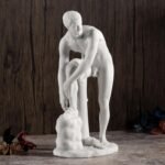 Veronese Design 10 Inch Hermes Fastening Sandle Resin Statue Marble White Finish... - Image 6