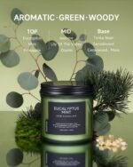 M&SENSE Eucalyptus & Mint Soy Candles for Home Scented, 11.6oz 70 Hour Burn Arom... - Image 3