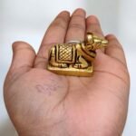 Brass Nandi Idol Shiv Parvati Vahan Bull Embossed Statue for Vastu 1"inch (50 Gr... - Image 3