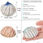 YU FENG Seashell Figurine Trinket Box Hinged Crystals Jeweled Painted Enameled C... - Image 3