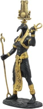 Ebros Egyptian God Ibis Headed Thoth Holding was and Ankh Statue 12" Tall Deity ... - Image 3