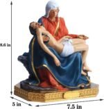 QIANLING 8.6" H Full-Color La Pieta Figure Statue, Religion Collection Pietà Mar... - Image 3