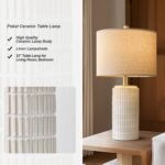 PoKat 23" Modern Ceramic Table Lamp Set of 2 for Living Room White Desk Lamps fo... - Image 3