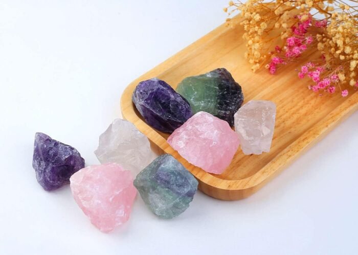 LAIDANLA 2" Rose Quartz Fluorite Amethyst Clear Quartz Set Natural Rough Stones ... - Image 3